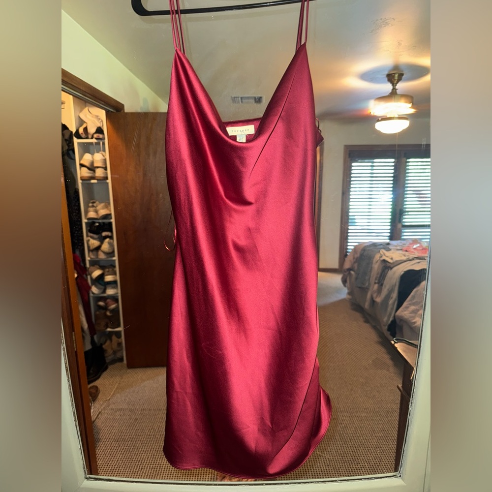 Topshop Burgundy Slip Dress